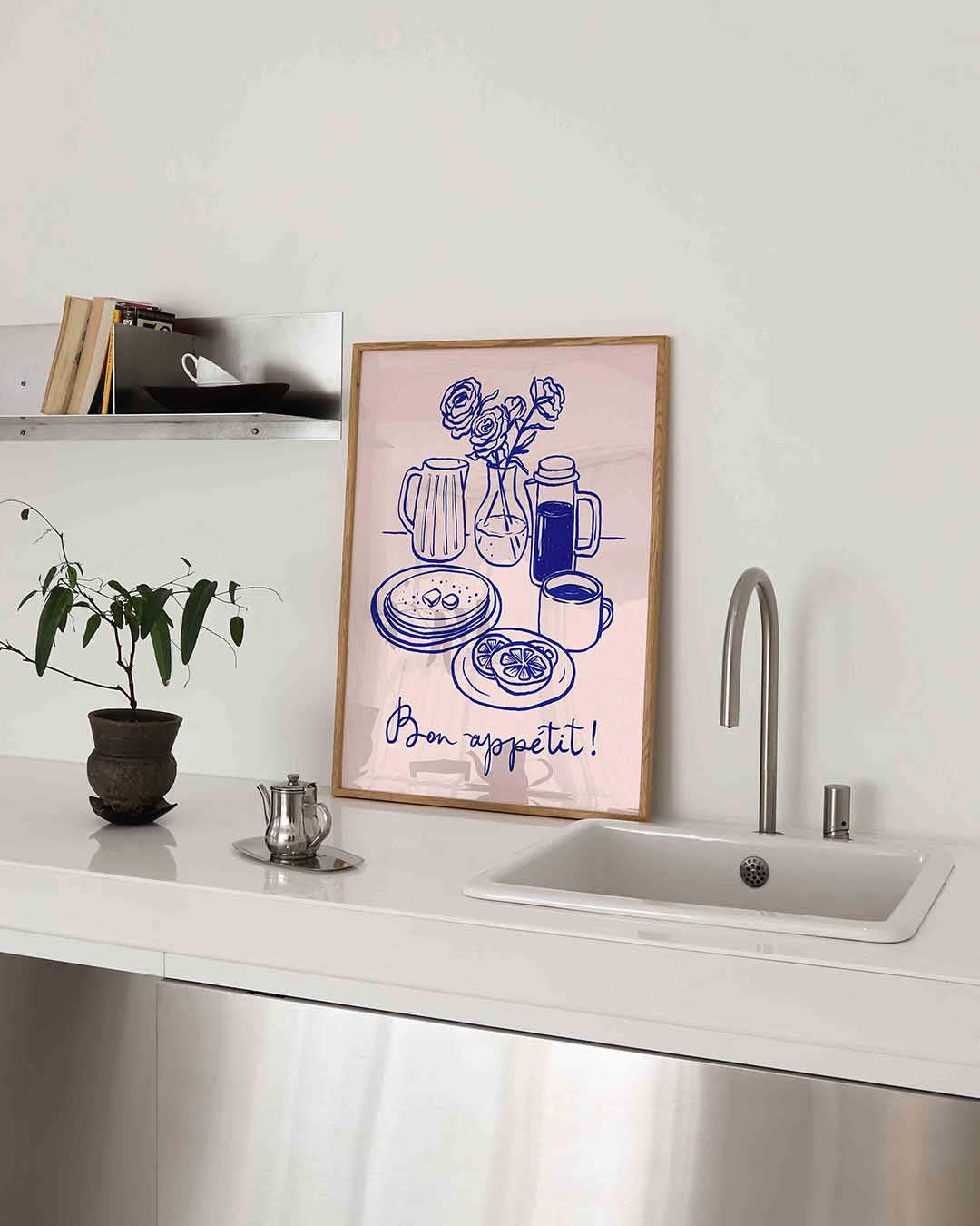 Ontbijt illustratie – keukenposter in staand formaat