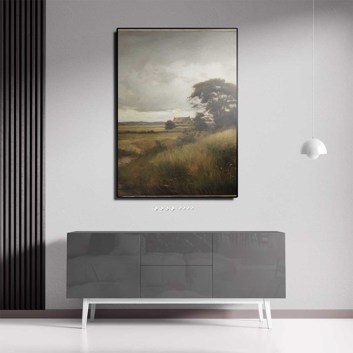 Rustieke Landschapsscène – staande wandkunst voor woonkamer of interieur
