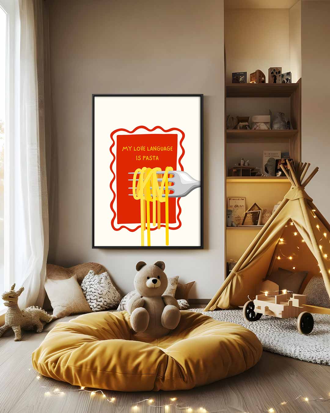 Pasta Liefde Teken – modern portret kunstwerk van WallArtistic