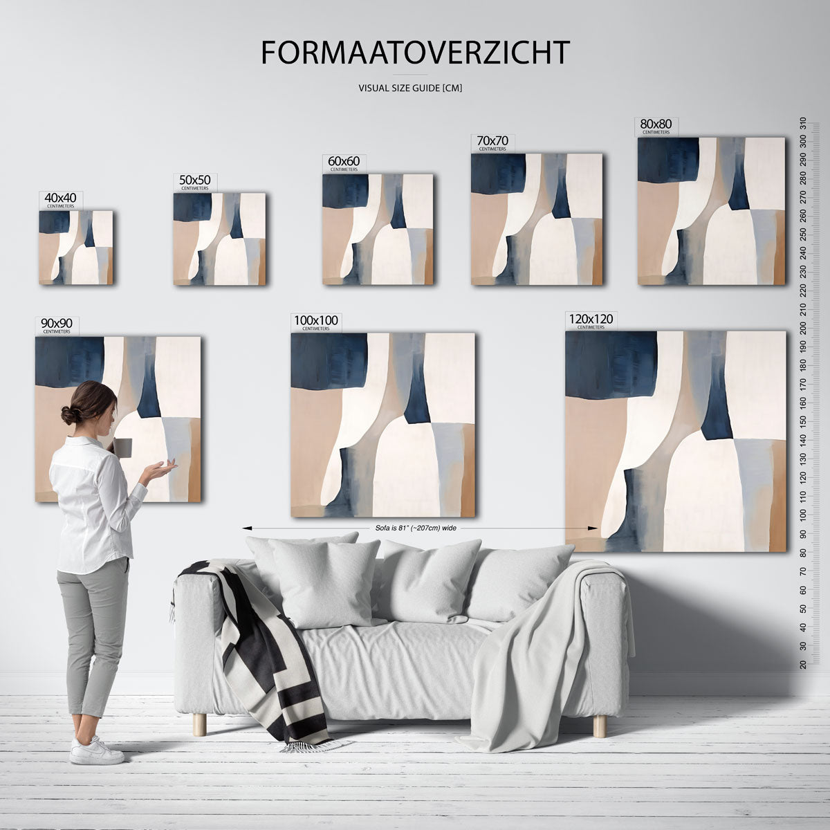 Abstracte vormen – vierkante muurposter met abstracte vormen