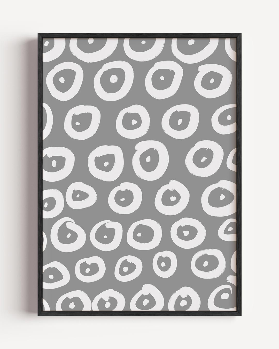 Grijze Cirkelpatroon – moderne portret poster als wanddecoratie