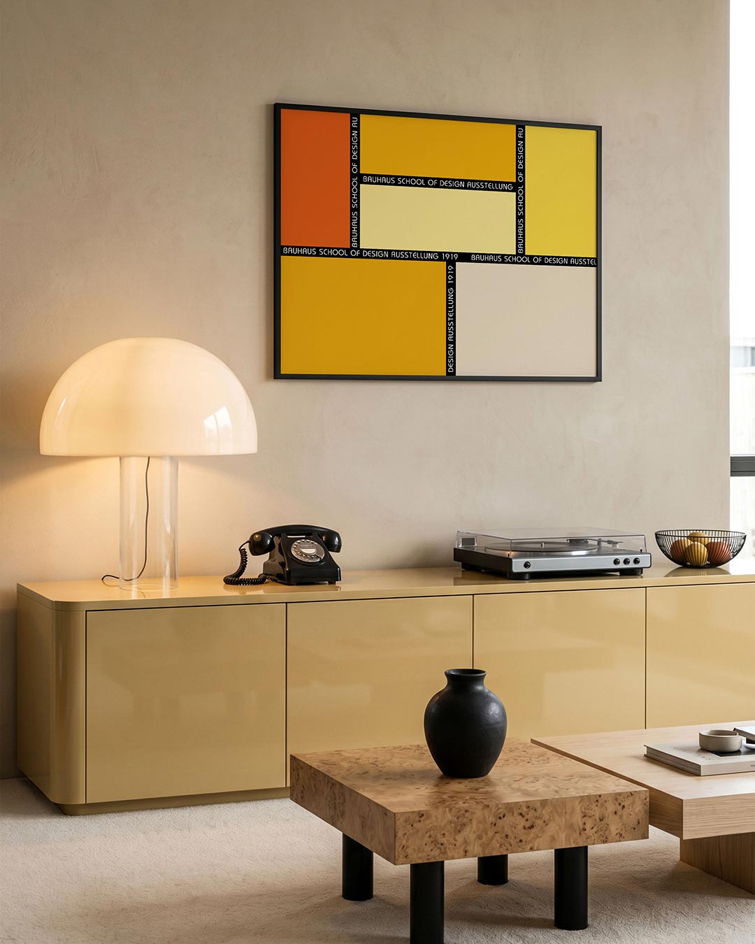 Vlakverdeling en kleur – moderne Bauhaus wandkunst als poster
