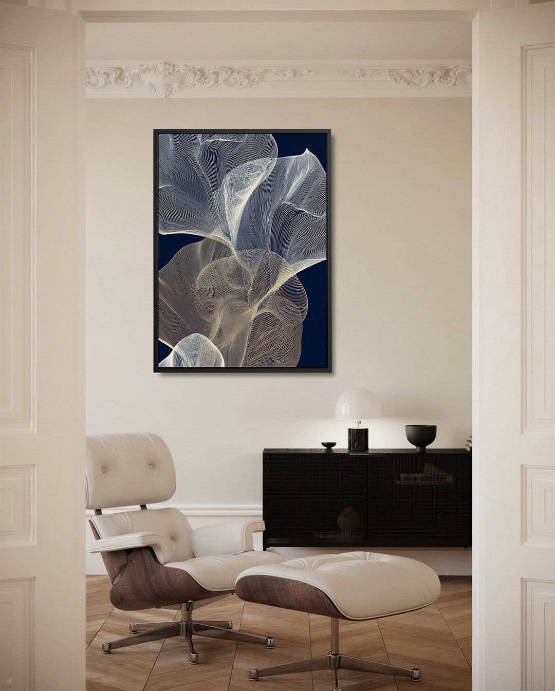Organische lijnen – moderne staande wandkunst