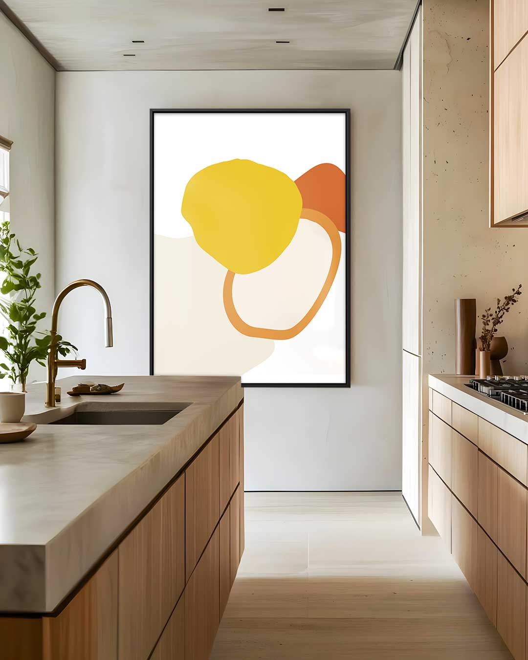 Abstracte Kleurencompositie – dibond wanddecoratie in staand formaat