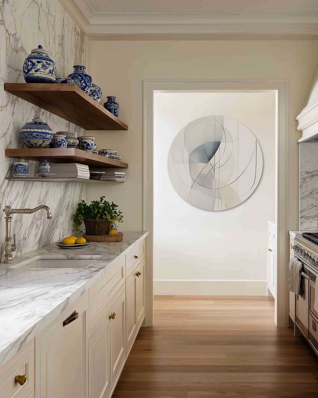 Abstracte vormen – moderne abstracte muurcirkel voor aan de muur