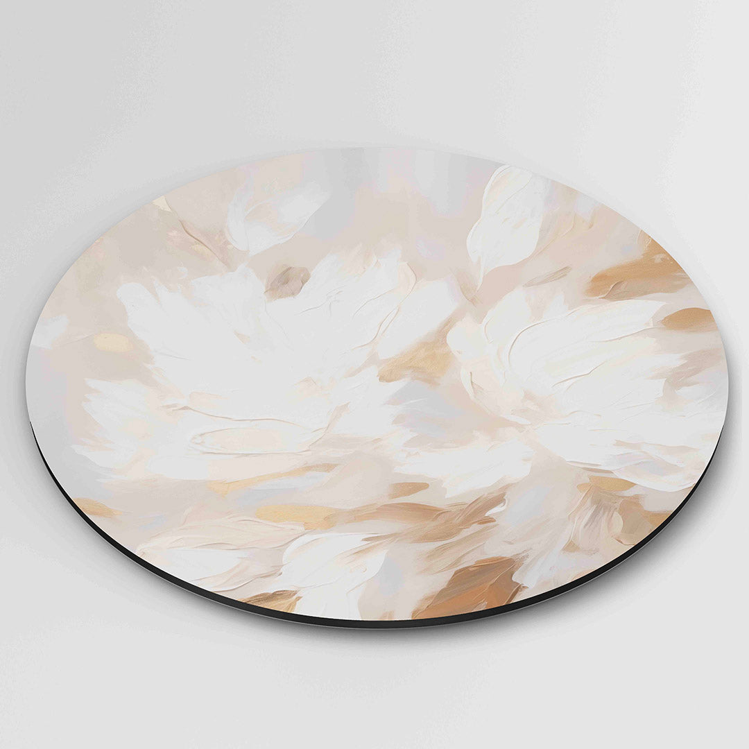 Abstracte bloemen – ronde wanddecoratie met abstract ontwerp