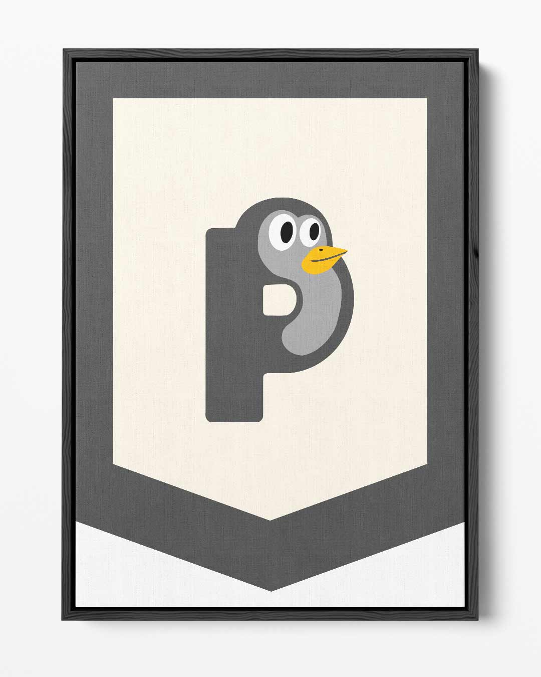 Vrolijke Pinguïn-Mascotte – portret kunstwerk als wanddecoratie