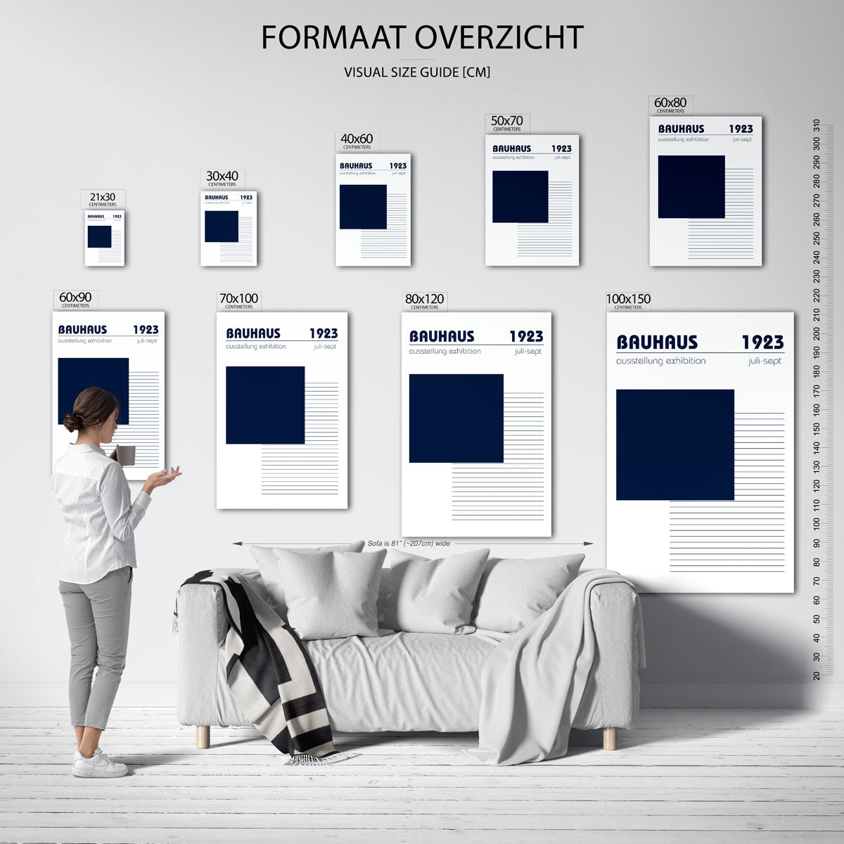 Vorm en lijnen – geometrische poster in Bauhaus-stijl van WallArtistic