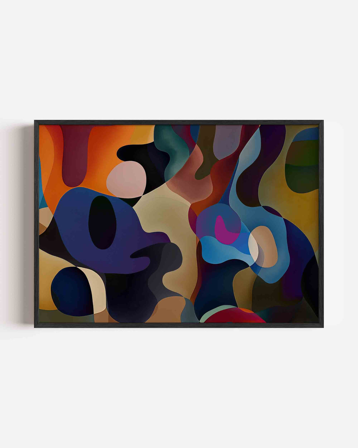 Vloeiende vormen – kleurrijke abstracte landscape poster als wanddecoratie