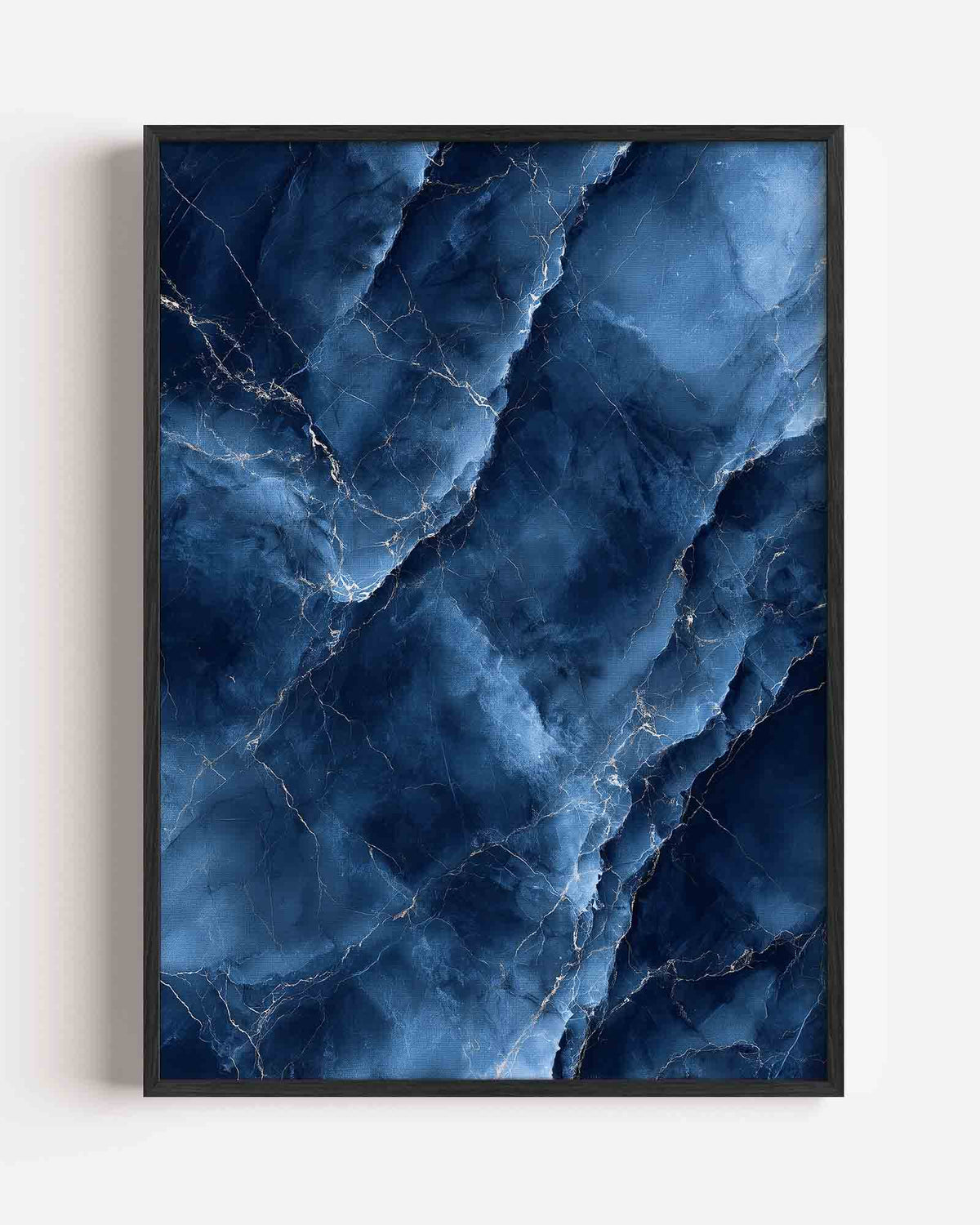 Blauwe marmerstructuur – abstracte portret poster als wanddecoratie