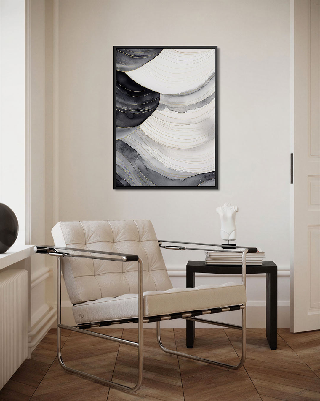 Golvende lijnen compositie – staand wanddecoratie kunstwerk