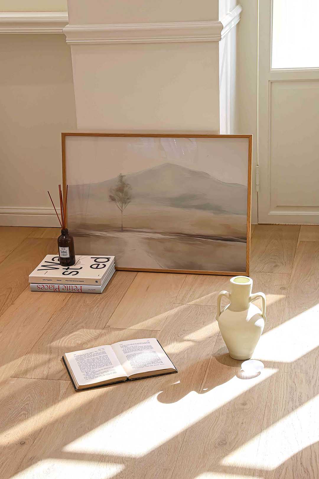 Landschap met boom – liggende kleurrijke abstracte wanddecoratie van WallArtistic