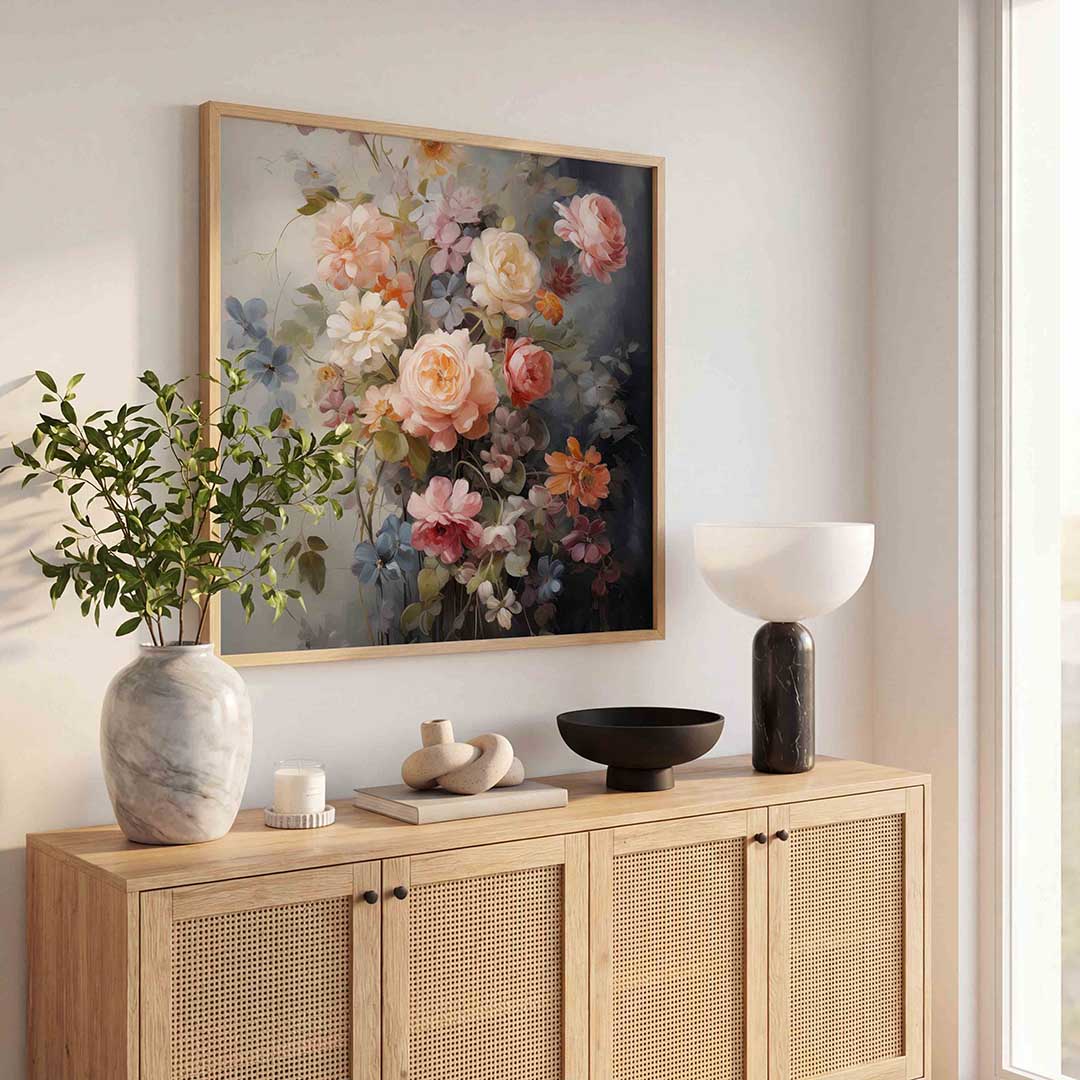 Bloemenpracht – illustratie poster in vierkant formaat