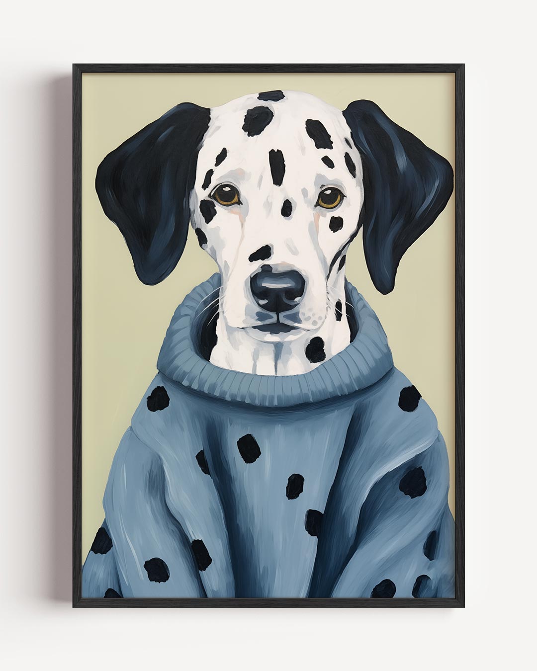 Stijlvolle Dalmatier in Trui – dieren portret poster als wanddecoratie