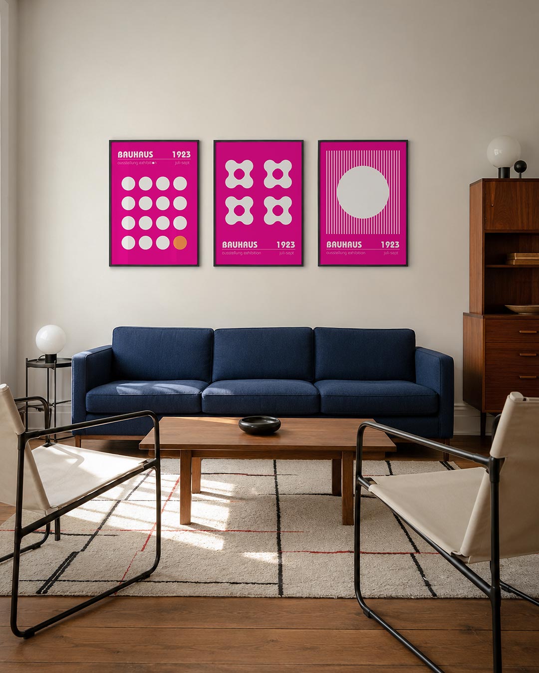 Cirkelpatroon en kleur posterset – derde productweergave – deze posterset in drie delen toont een levendig spel van witte