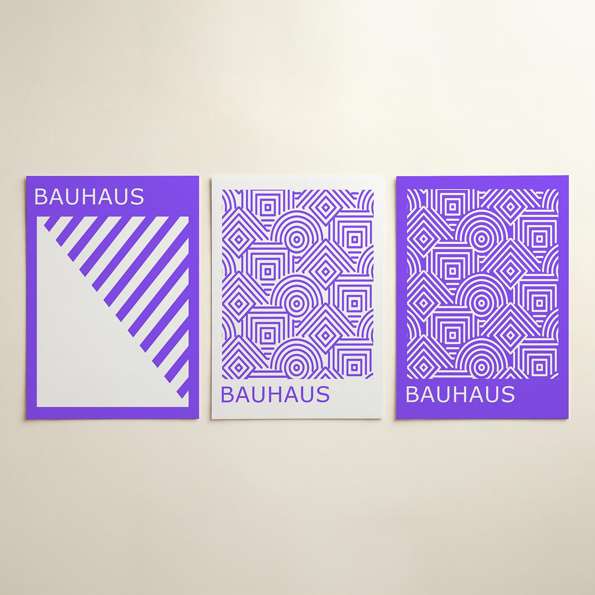 Diagonal lijnen posterset – detailweergave – deze posterset in drie delen toont een speelse