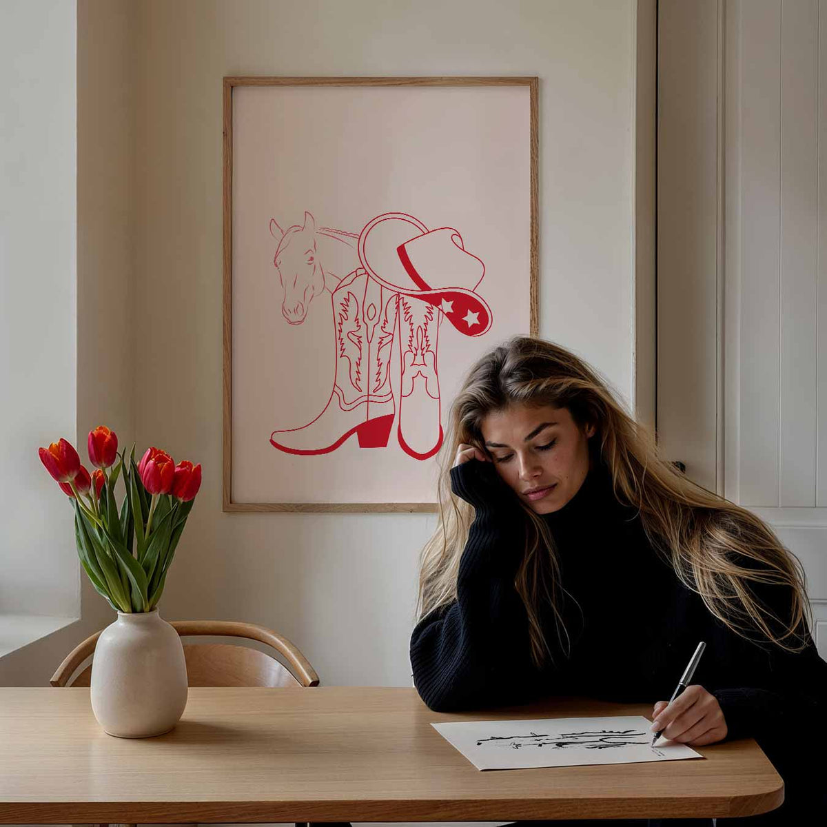 Cowboy Chic – paasposter in staand formaat