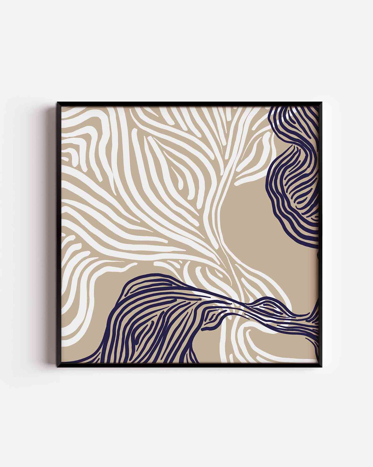 Golvende lijnen – abstracte vierkante poster als wanddecoratie