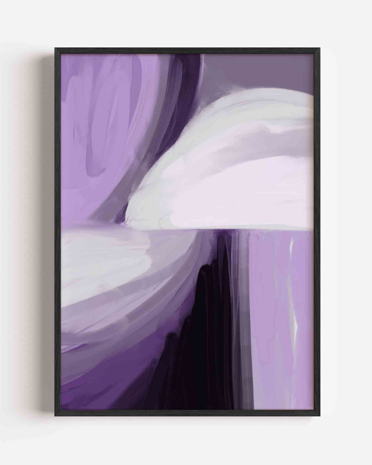 Paarse en witte abstracte – hedendaagse illustratie portret poster als wanddecoratie