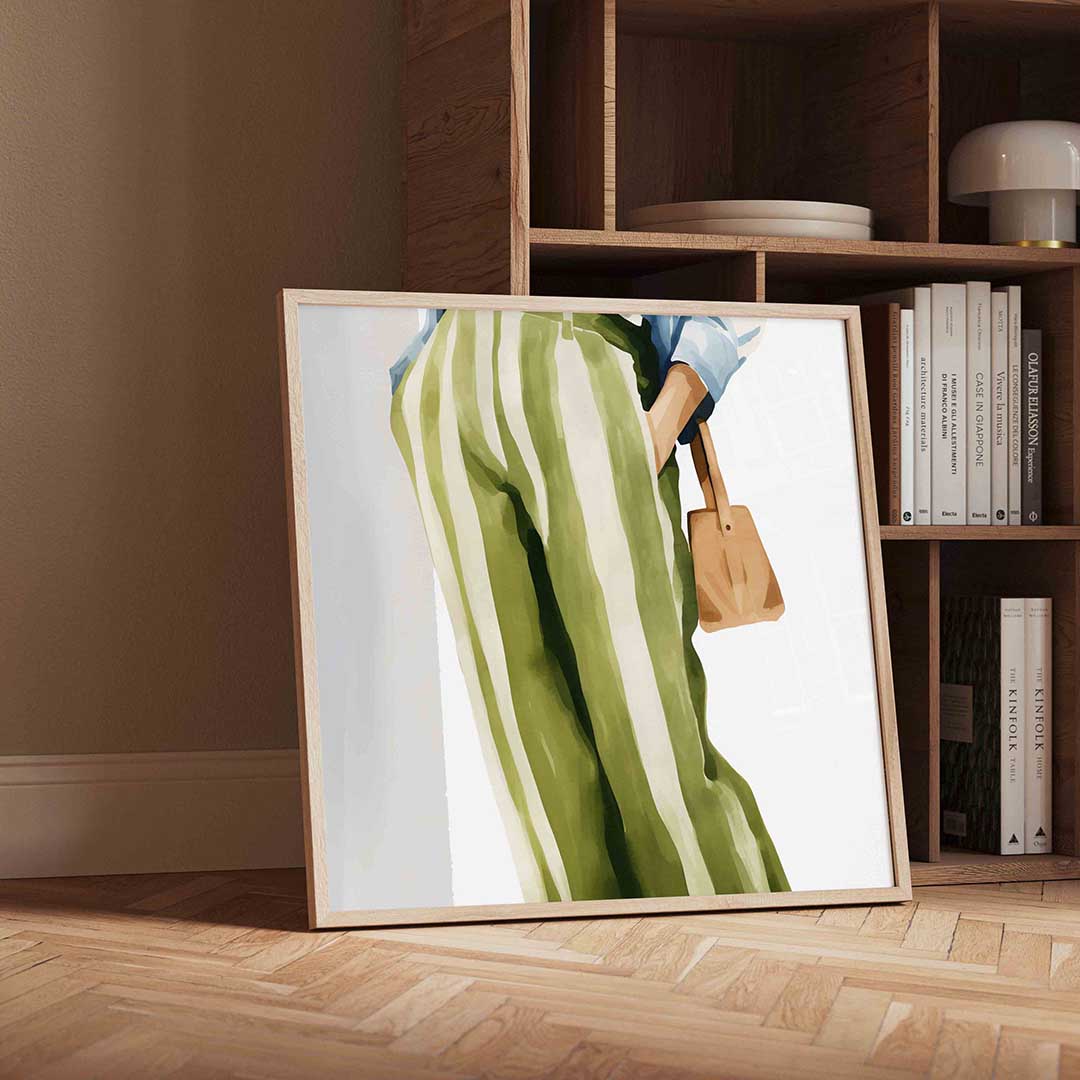 Gestreepte broek – moderne wandkunst met kleur en vormen als poster
