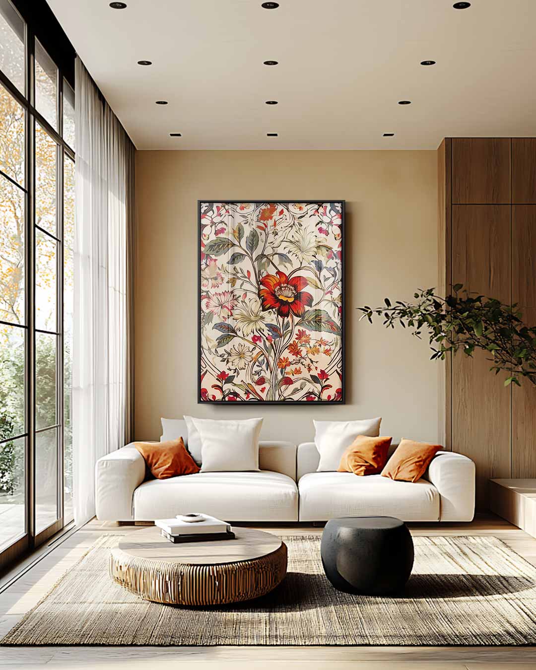 Bloemenpracht op Canvas – staande wandkunst voor woonkamer of interieur