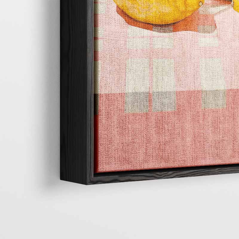 Sprankelende Citroenen op Roze – plexiglas wanddecoratie in portret formaat