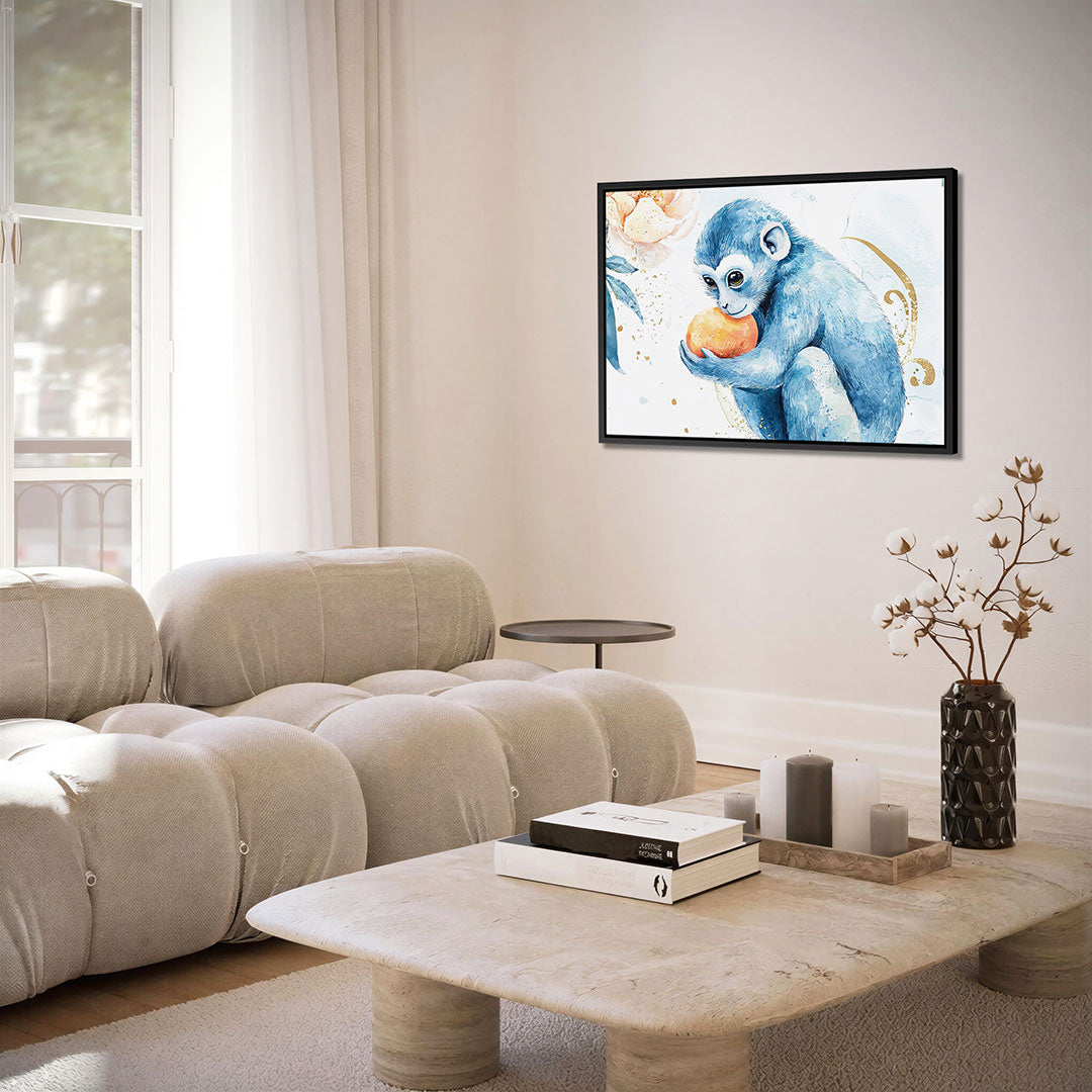 Dromerige blauwe aap – alternatieve weergave van het kunstwerk