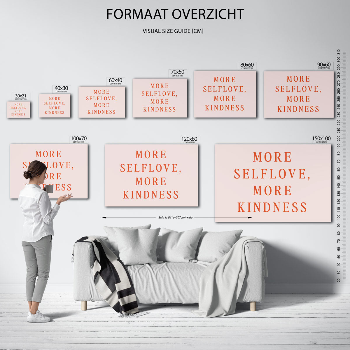 Inspirerende boodschap – landscape muurposter met eigentijdse illustratie
