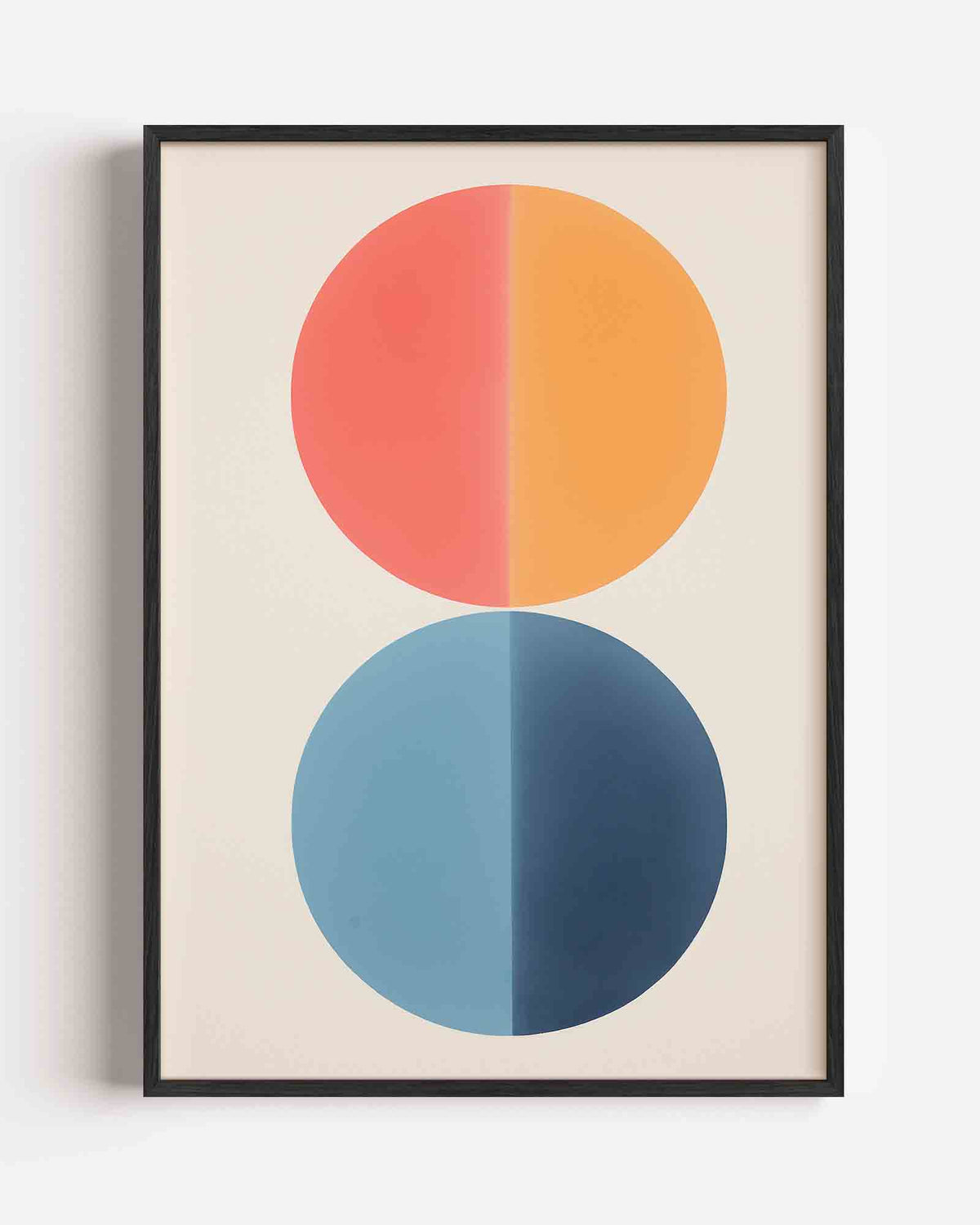Twee halve cirkels – Kunst & Design poster als staande wanddecoratie