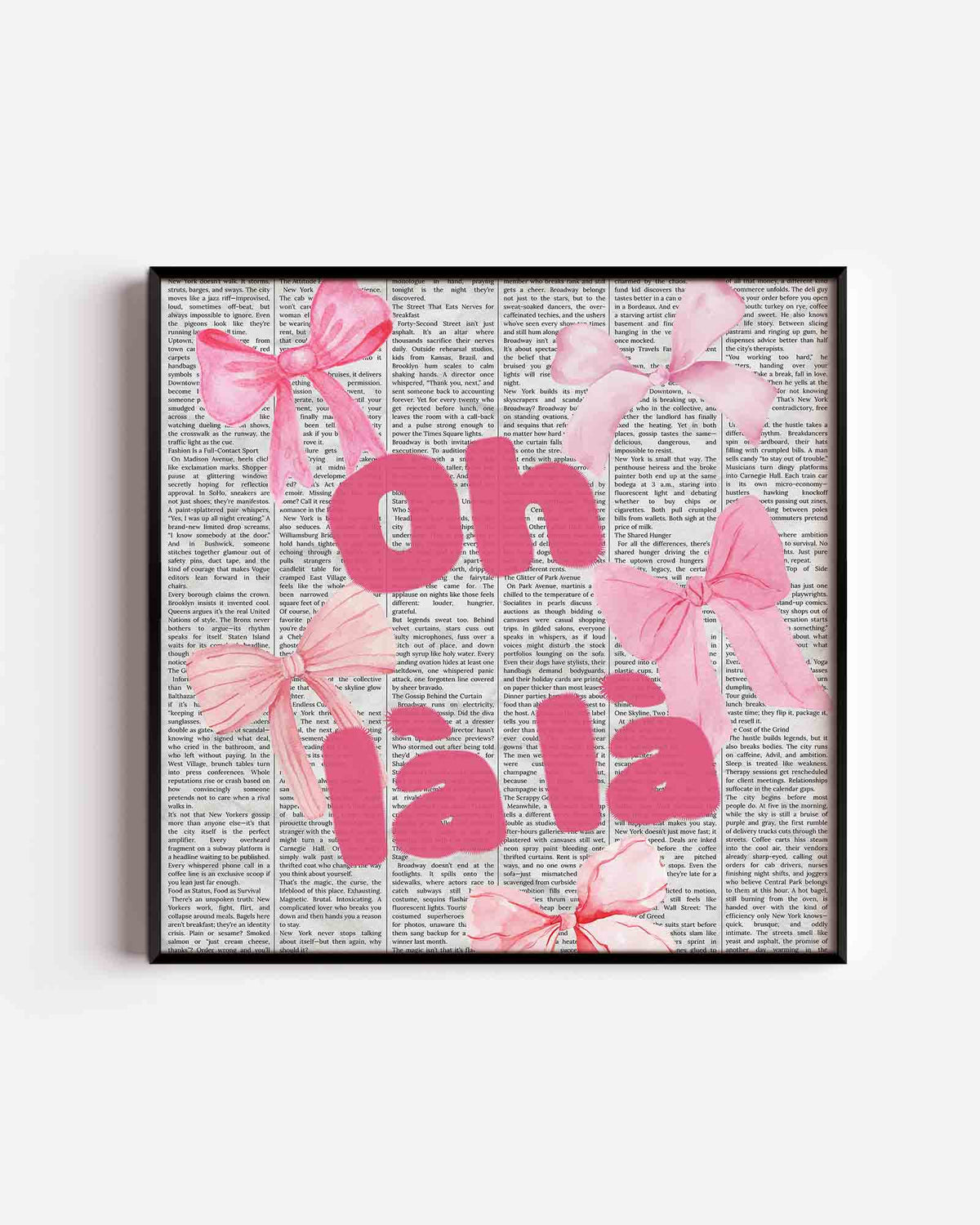 Oh la la roze strikjes – Pop Art vierkante poster als wanddecoratie