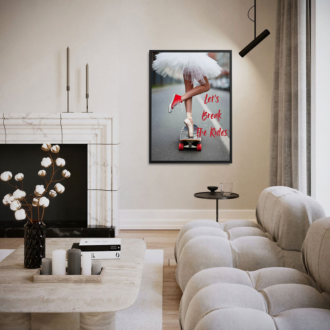 Dans op skateboard – staand wanddecoratie kunstwerk