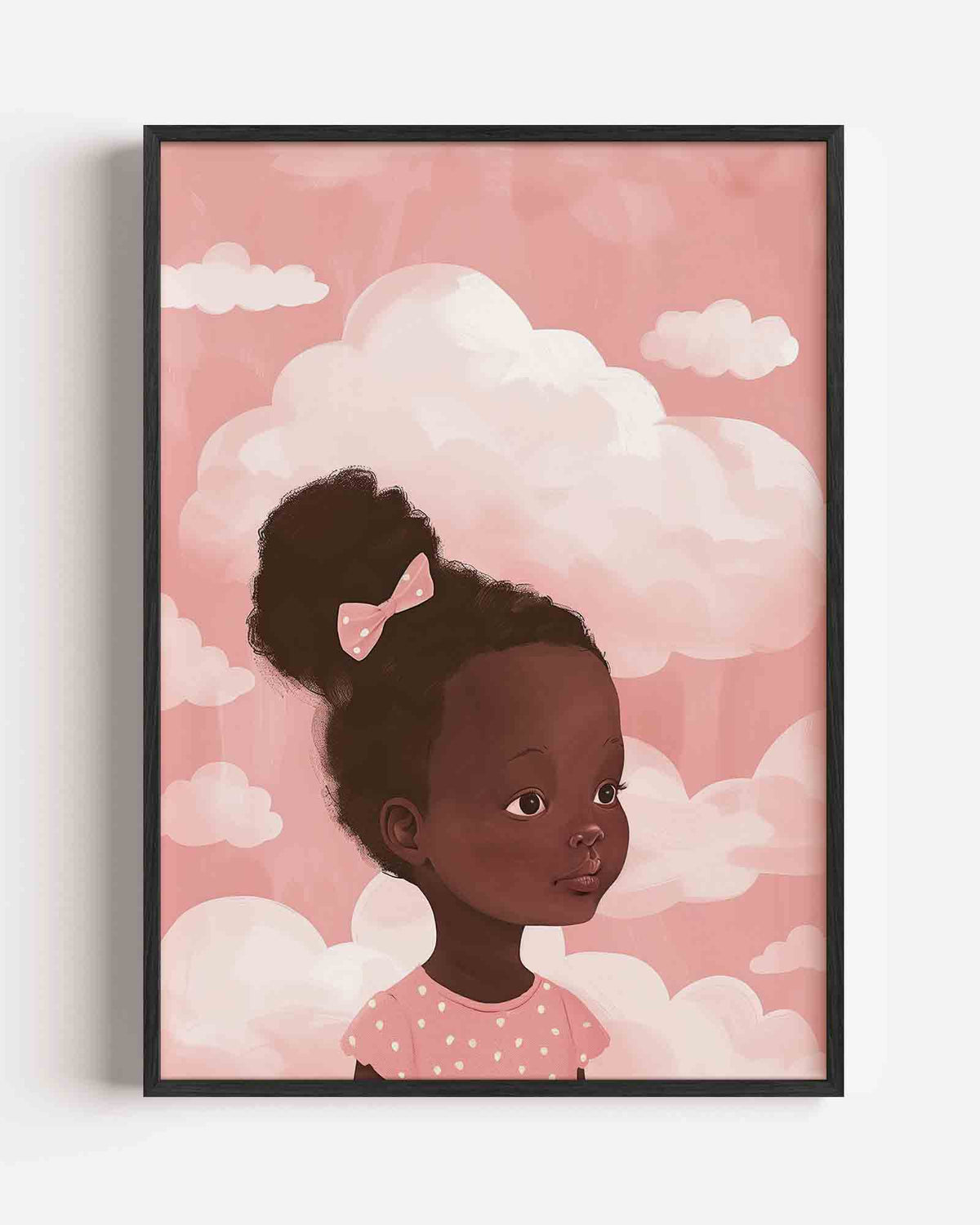 Meisje met wolken – kids portret poster als wanddecoratie