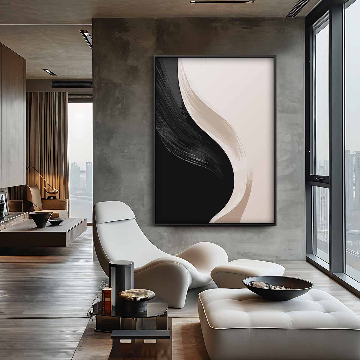 Mystieke Abstractie – canvas wanddecoratie in portret formaat