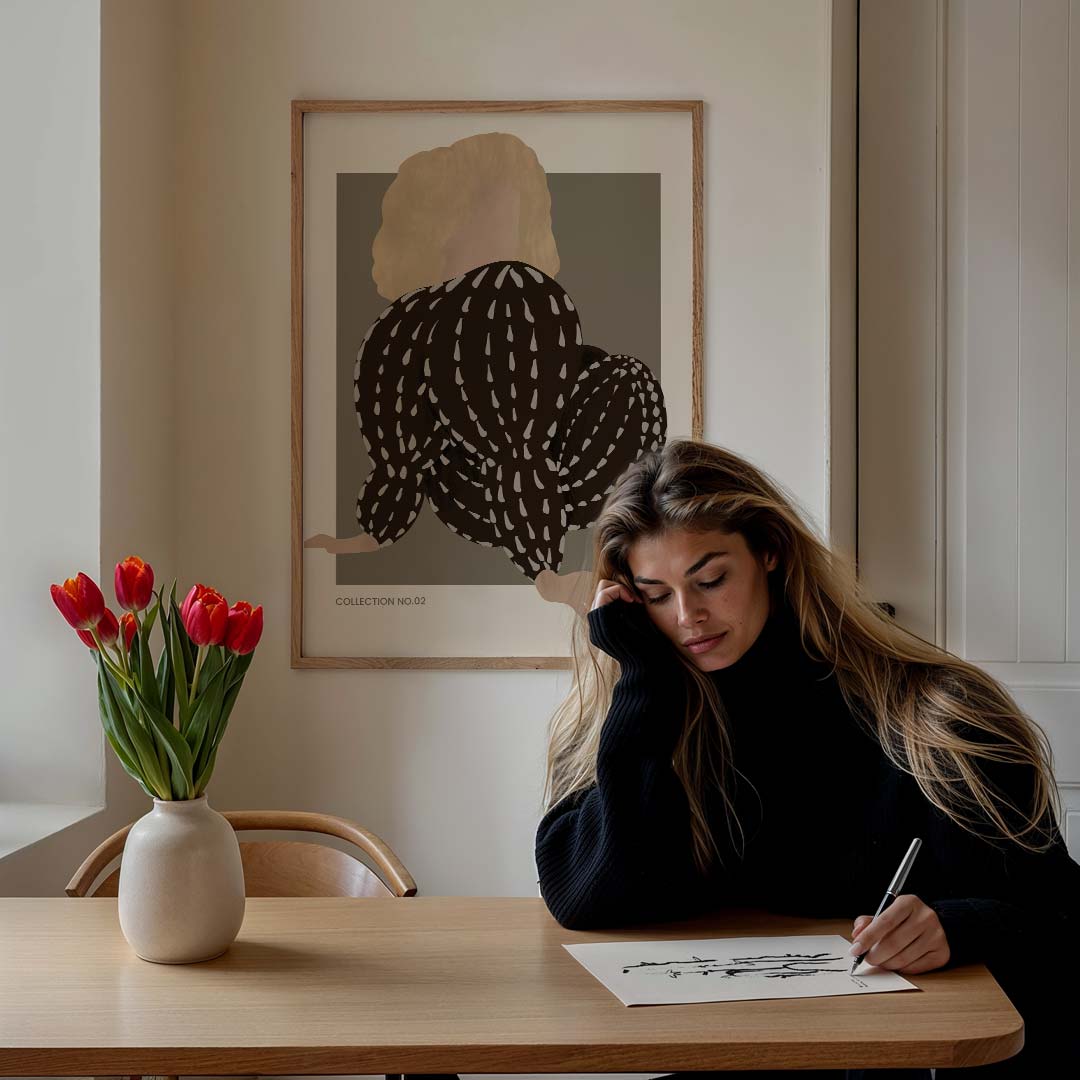 Abstracte Dames Silhouet – staande vrouwelijke wanddecoratie van WallArtistic