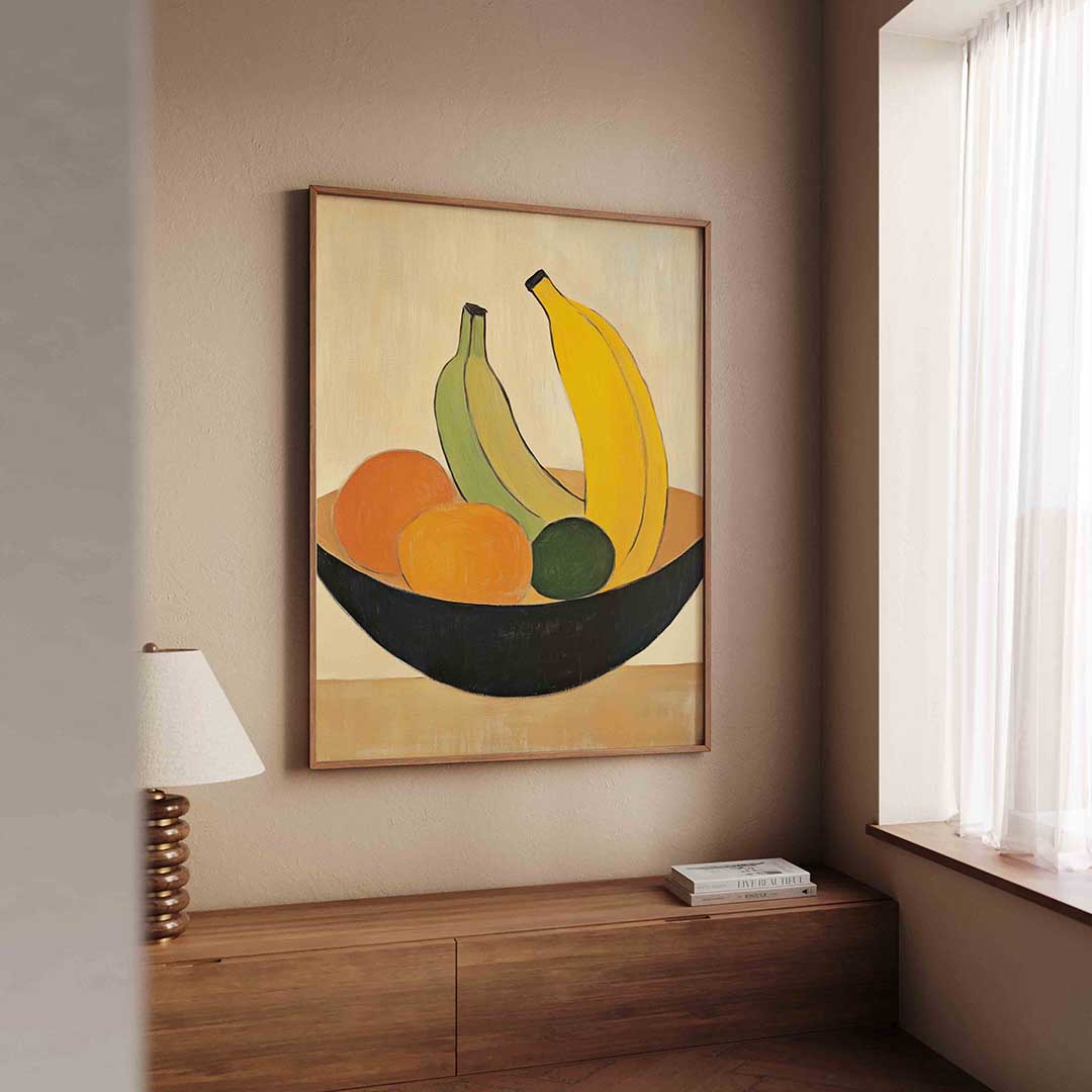 Fruit in schaal – tropische wandkunst als portret poster