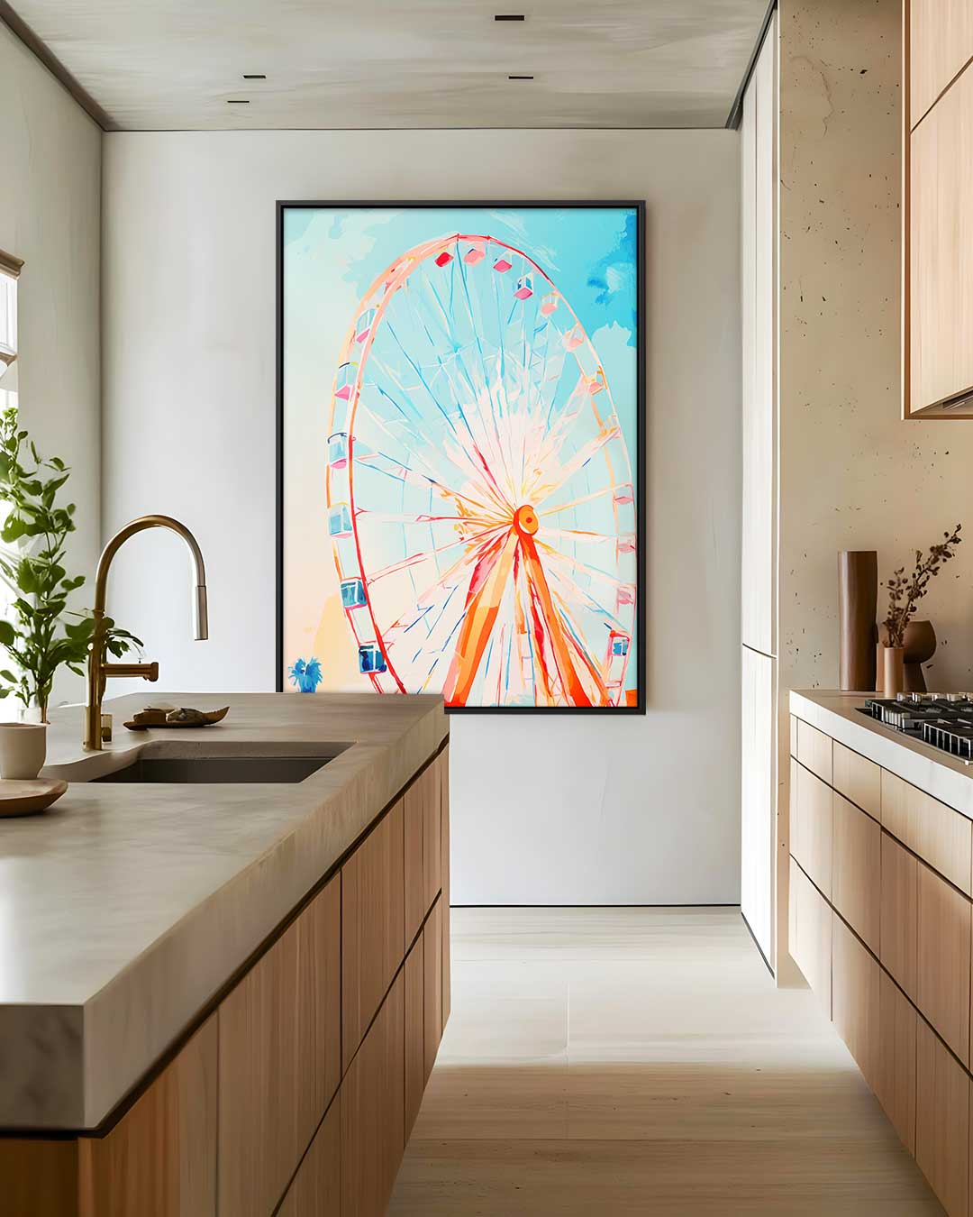 Kleurrijke Reuzenrad Droom – modern portret kunstwerk van WallArtistic