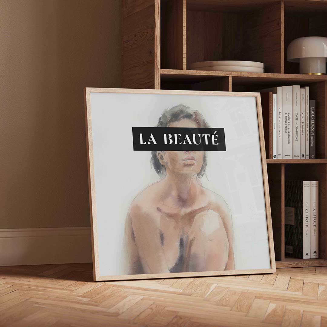 La beauté – geïllustreerde wandkunst als vierkante poster