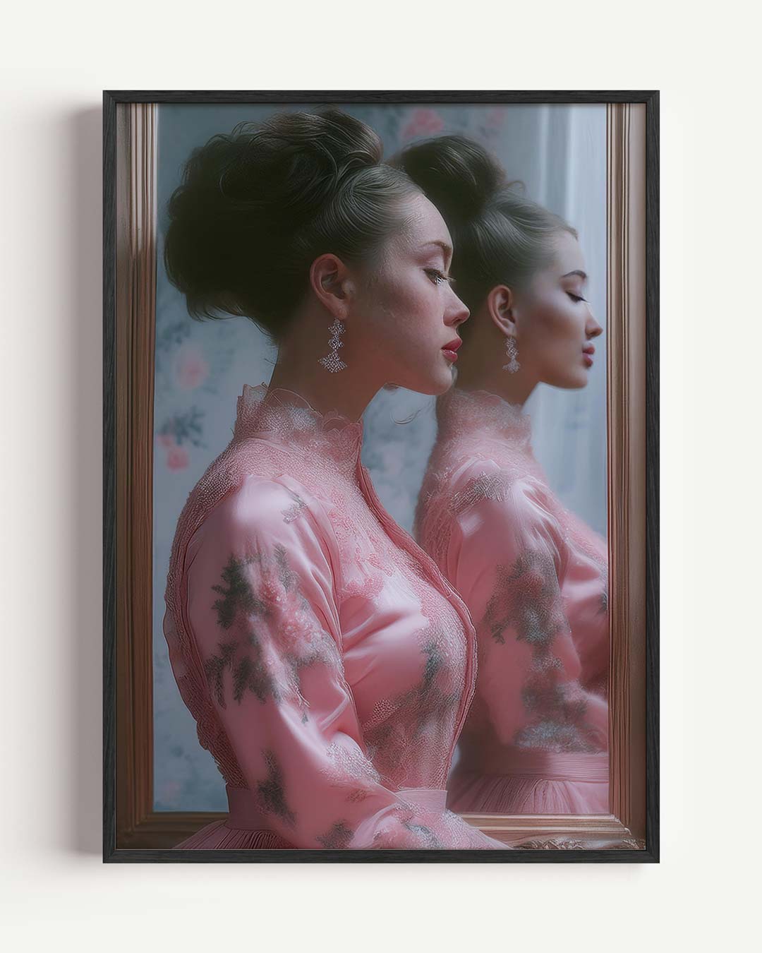 Vintage Elegantie Spiegelposter – paas portret poster als wanddecoratie