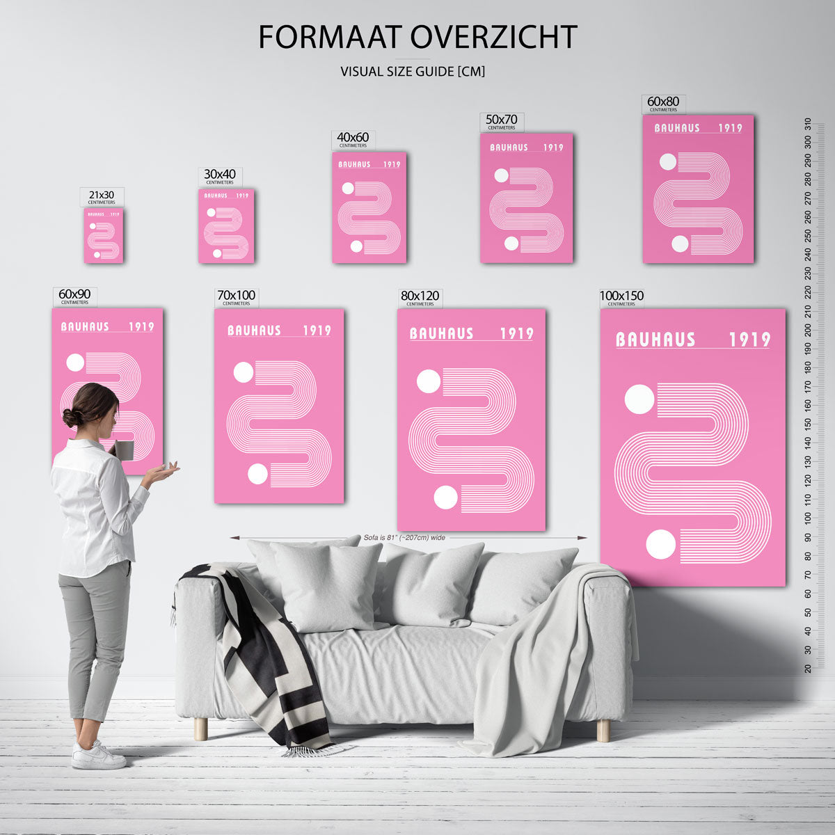 Lijnen en vormen – geometrische poster in Bauhaus-stijl van WallArtistic