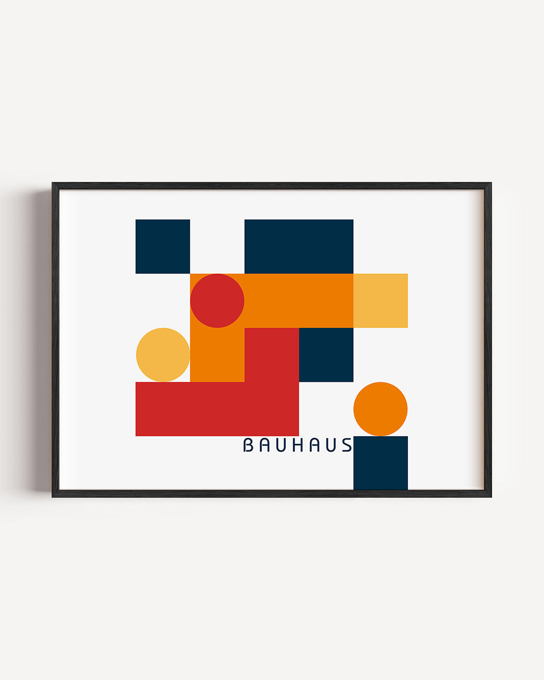 Vormen en vlakken – liggende Bauhaus poster als wanddecoratie