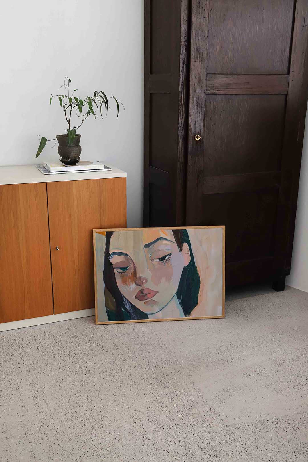 Portret van vrouw – hedendaagse illustratie als liggende poster