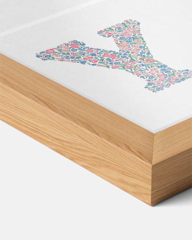 Bloemenletter Y – kids poster als vrolijke staande wanddecoratie