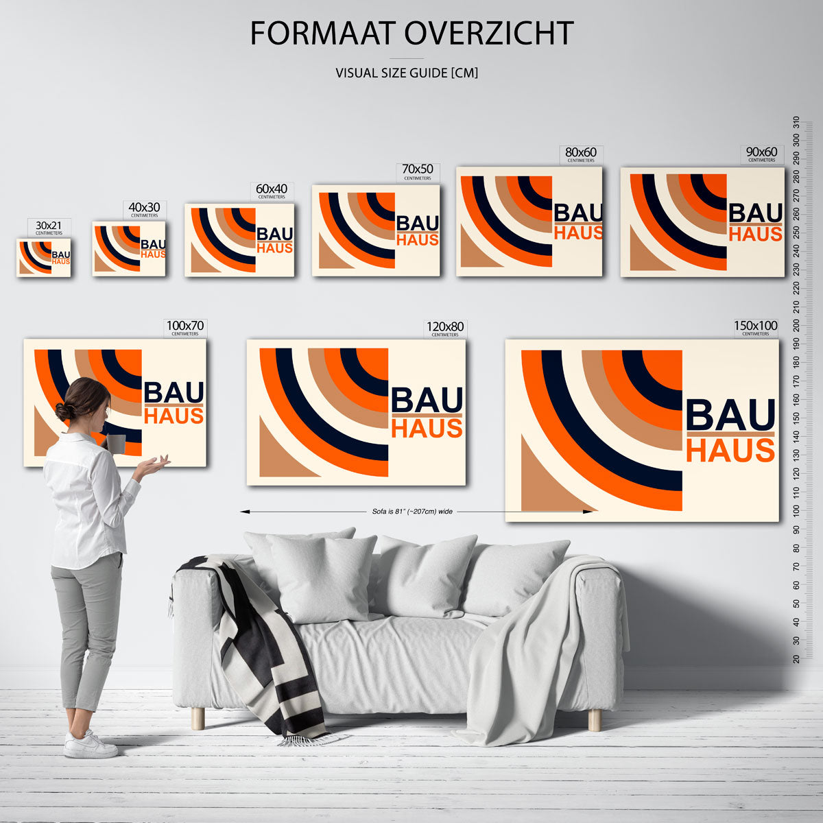 Kleurvlakken en lijnen – geometrische poster in Bauhaus-stijl van WallArtistic