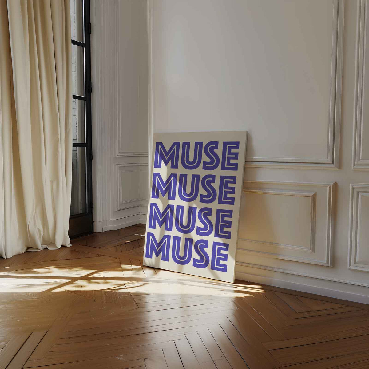 Veelzijdige Muse Herhaling – dibond wanddecoratie in staand formaat
