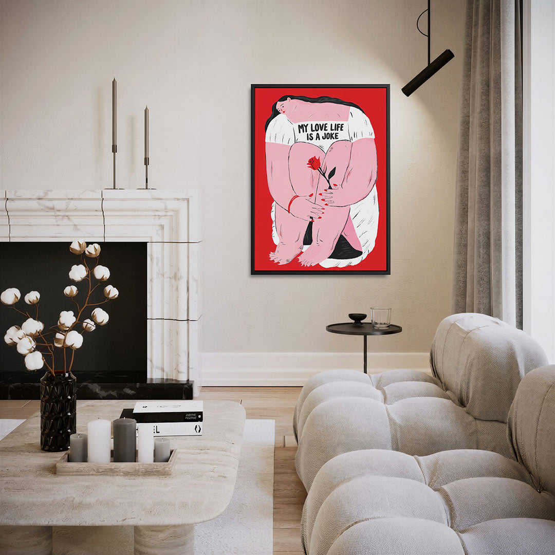 Emotionele illustratie – moderne staande wandkunst