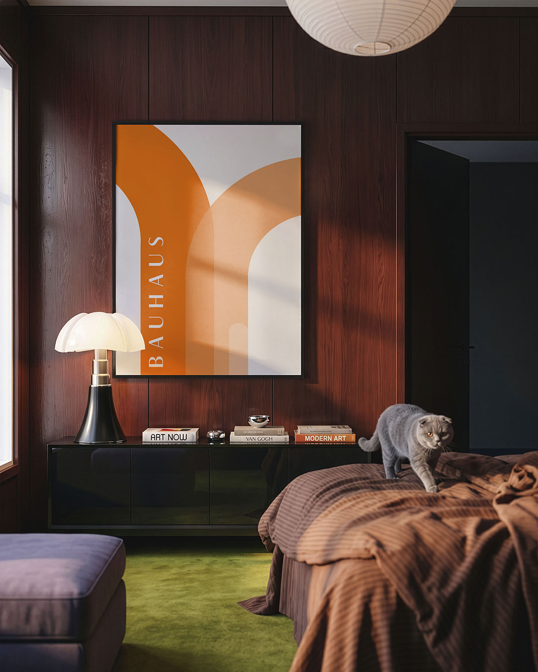 Kleurvlakken en lijnen – geometrische Bauhaus poster in staand formaat