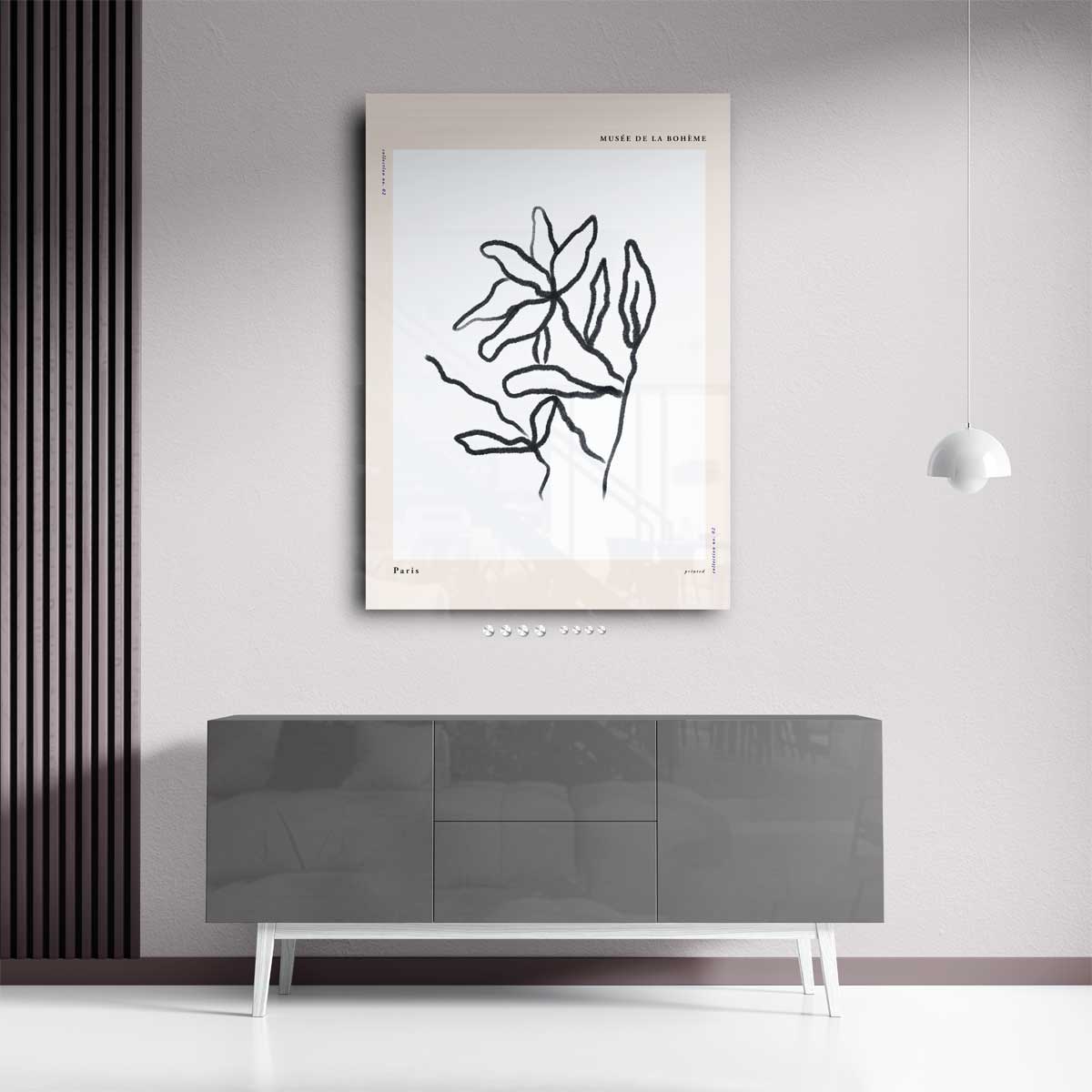 Organische Lijnen Kunstprint – staand kunstwerk voor modern interieur