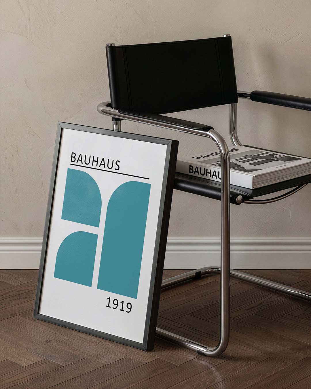 Vorm en balans – staande Bauhaus poster voor aan de muur