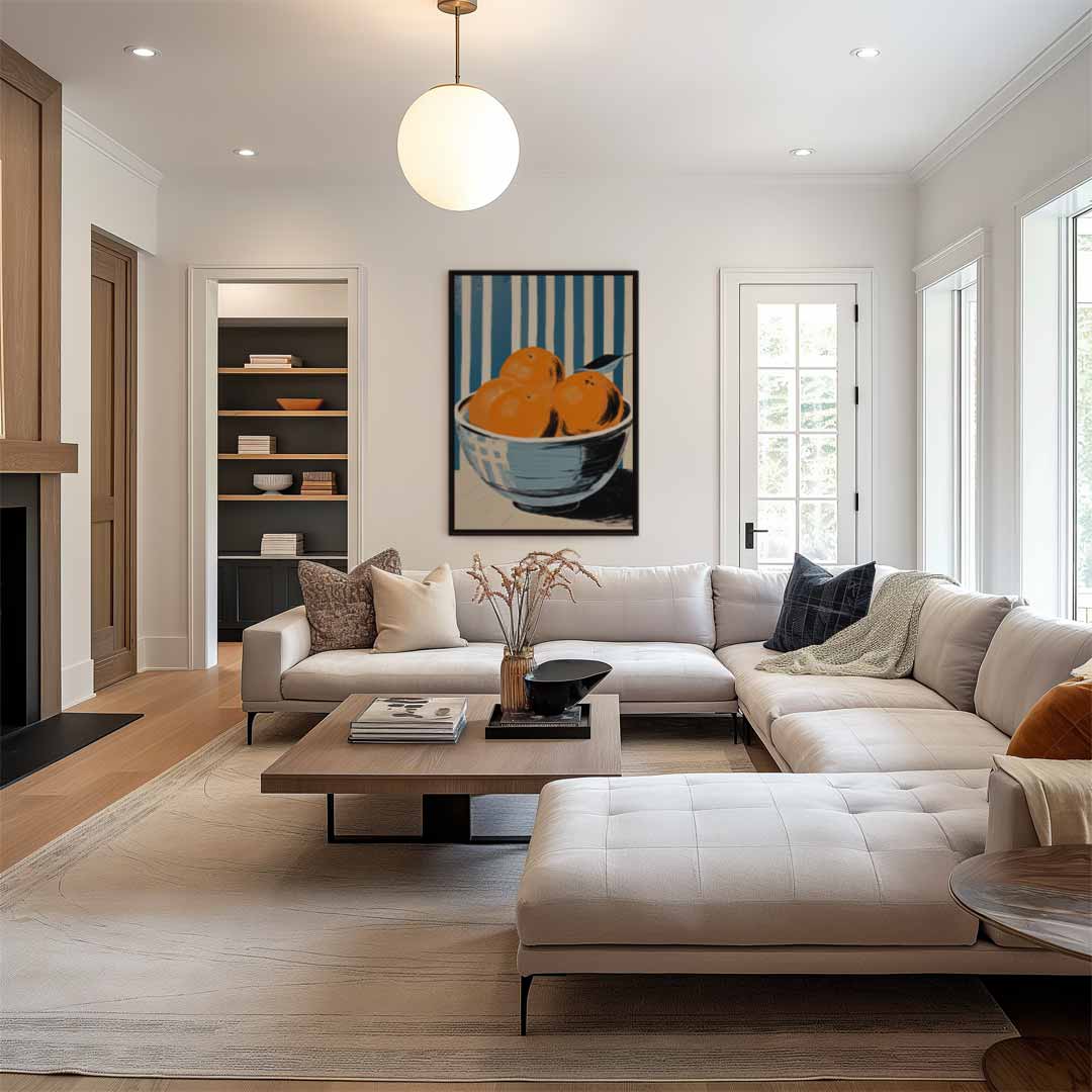 Vrolijk Stilleven met Sinaasappels – canvas wanddecoratie in portret formaat