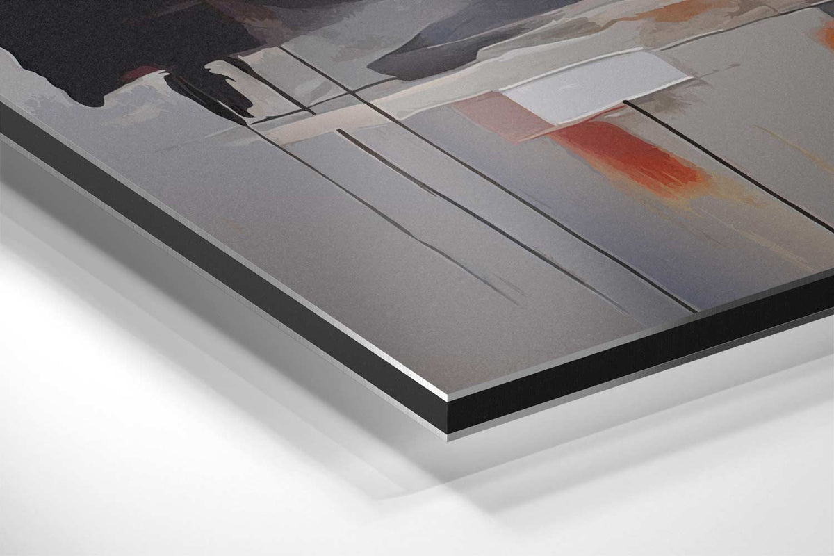Moderne Abstractie in Diepe Tinten – canvas kunstwerk als wanddecoratie